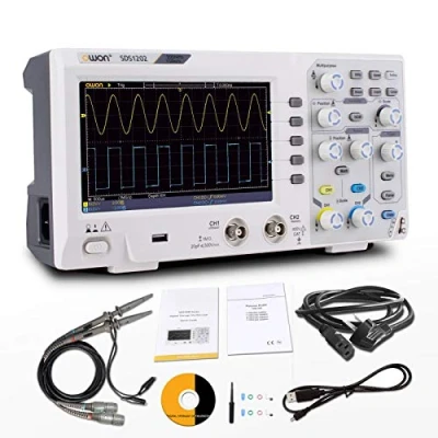 Abbildung von OWON SDS1202 Digital Lager Oszilloskop 2 Kanäle 200 MHz Bandbreite 1GSa / s 7 &#039;&#039; Handheld LCD Anzeige tragbar USB Oszilloskope