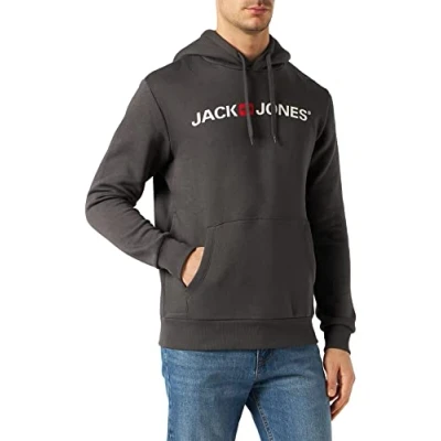 Abbildung von JACK &amp; JONES Herren Jjecorp Logo Sweat Hood Noos 12137054 Kapuzenpullover, Asphalt, L