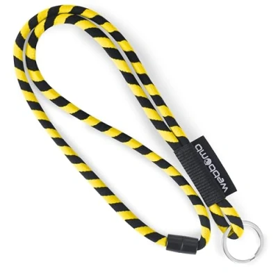 Abbildung von webbomb® Tubular Lanyard zweifarbiges Schlüsselband rund weich und lang mit Sicherheitsverschluss Schlüsselring als Schlüsselanhänger Key Chain für Ausweis Handy Schlüssel (neongrün/schwarz)