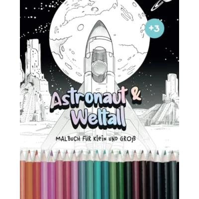 Abbildung von Astronaut und Weltall: Malbuch mit Motiven aus dem Weltall von Astronauten bis Planeten Aliens