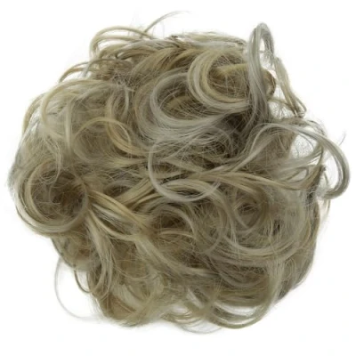 Abbildung von CAISHA Haarteil Haargummi Hochsteckfrisuren Brautfrisuren Voluminös Gelockt Unordentlich Dutt Kunstfaser DM15cm Aschblond Mix G32A