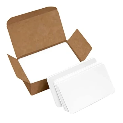 Abbildung von VANRA 300 PCS Kraftpapierkarten Karteikartenset Blanko Nachrichtenkarte,Speicherkarte Frische Karten mit Box für Lernen,Studium,DIY(Weiß)