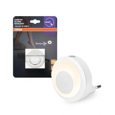 Abbildung von OSRAM Lunetta Backlight Ellipse Weiß, mobile Leuchte, 0.31 W, 4 lm, Warmweiß, Nachtlicht mit Bewegungsmelder, Tag /Nachtsensor, für Innenbereiche