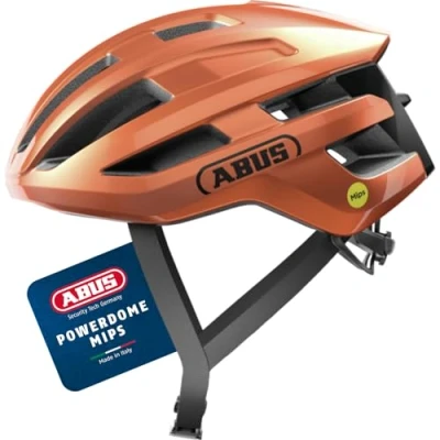 Abbildung von ABUS Rennradhelm PowerDome MIPS leichter Fahrradhelm mit cleverem Belüftungssystem und Aufprallschutz Made in Italy für Damen Herren Orange, Größe M