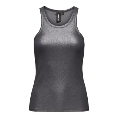 Abbildung von ONLY Damen Onllindsay Viol Metal Rib Tanktop Xt WVN Top, Magnet, Medium
