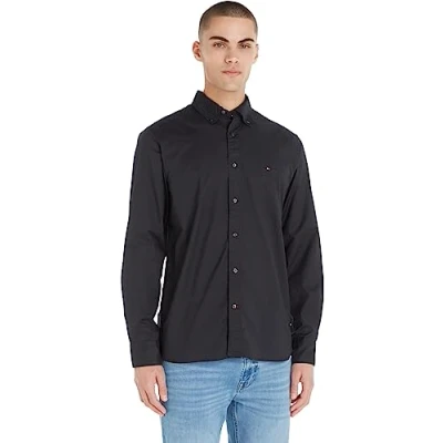 Abbildung von Tommy Hilfiger CORE FLEX POPLIN RF SHIRT Freizeithemden Herren, Schwarz (Black), L