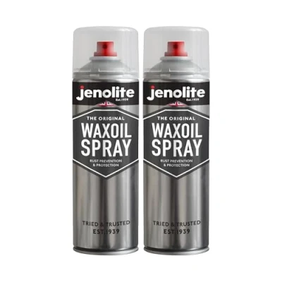 Abbildung von JENOLITE Wachsöl Unterbodenschutz Spray KLAR 2x500ml Rostschutz für Unterböden von Autos, Transportern und Motorrädern Hohlraumversiegelung Wachs Auto Fahrgestell &amp; Unterboden
