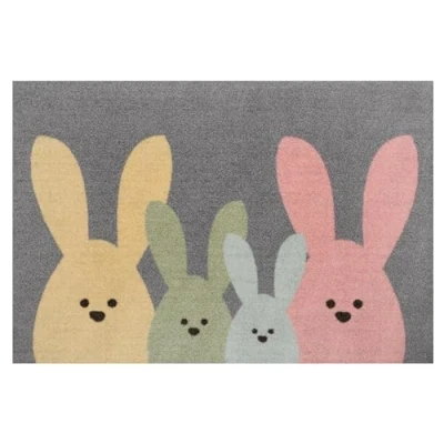 Abbildung von HANSE Home Fußmatte »Bunny Family«, rechteckig, 7 mm Höhe, Schmutzfangmatte, In &amp; Outdoor, Rutschfest, Waschbar, Türmatte, Ostern
