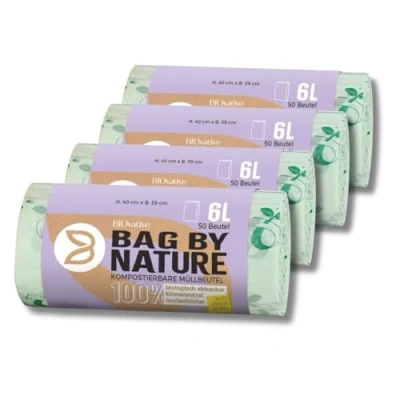 Abbildung von 6L Biomüllbeutel: 200 Müllbeutel, Made in Germany, 100% kompostierbar 6 Wochen, biologisch abbaubar, klimaneutral, DINplus zertifiziert, reißfeste Biobeutel, auch als 10L, 20L, 30L