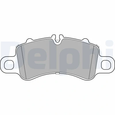 Abbildung von DELPHI LP3308 Bremsbelagsatz für Verschleißwarnanzeiger vorbereitet mit Anti Quietsch Blech ohne Zubehör PORSCHE: 911 Coupe, Convertible