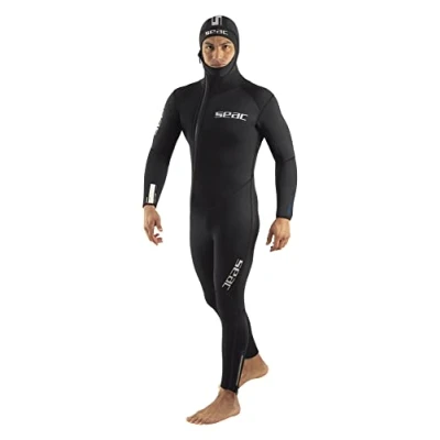 Abbildung von Seac Club Man, Neoprenanzug mit integrierter Kapuze, hergestellt aus 7 mm dickem Neopren und Powertex Verstärkungen