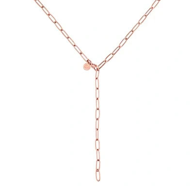 Abbildung von GD GOOD.designs Gliederkette Roségold Damen Wasserfeste Y Kette I Verstellbare Ankerkette aus Edelstahl Vergoldete Frauen Halskette