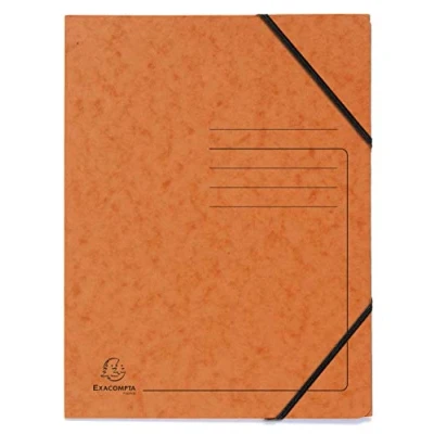 Abbildung von Exacompta 555414E 5er Pack Premium Eckspanner Mappe. Made in Germany. Aus extra starkem Colorspan Karton DIN A4 mit 2 Gummizügen Sammelmappe Dokumentenmappe ideal für Büro und Schule orange