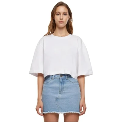Abbildung von Urban Classics Heavy Oversized Cropped Tshirt basic, Damen, Größe: XS, White