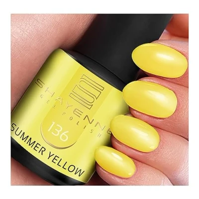 Abbildung von SHAYENNE Shellac Gel Nagellack 15 ml für UV LED Lampe 136 Summer Yellow Gelb MADE in GERMANY Nail Polish for Lamp Nagel Lack