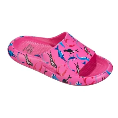 Abbildung von Beco Kinder Pantoletten mit Meeresdinosaurier Motiven, Badeschlappen in Größe 24/25, Bequeme für Jungen &amp; Mädchen Pink