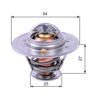 Abbildung von GATES TH22779G1 Kühlwasserthermostat 79 mit Dichtungen ohne Gehäuse RENAULT: MASTER 2 Bus, Kasten, Trafic I Platform/Chassis