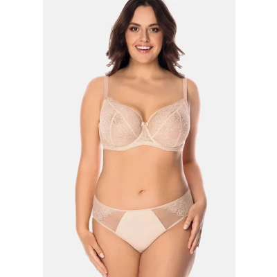 Abbildung von VIVISENCE Damen Spitzen BH Mit Bügel Große Größen Zuverlässigen Halt Im Alltag 1044, Beige,90D