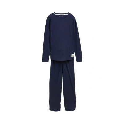 Abbildung von TOM Tailor Basic SET Nachtwäsche Set, Damen, Größe: XXL, Blue medium solid