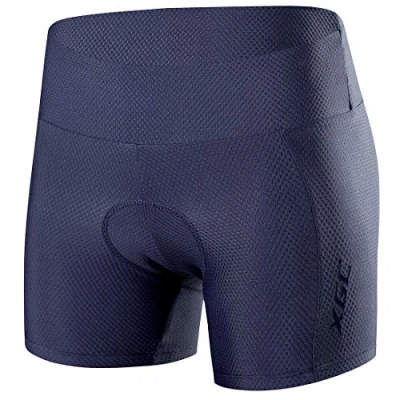 Abbildung von XGC Damen Radunterhose Radsportshorts Fahrradhosen mit elastische atmungsaktive 4D Gel Sitzpolster einer hohen Dichte (S, Grey (6017))