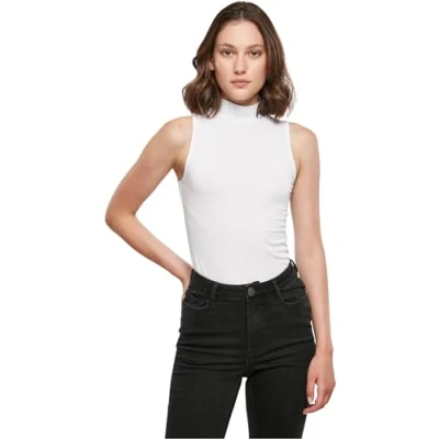 Abbildung von Build Your Brand Damen BY235 Ladies Sleeveless Turtleneck Body T Shirt, White, S