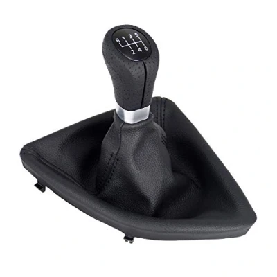 Abbildung von L&amp;P A277 1 Schaltknauf Knauf Schaltsack Schaltmanschette Schalthebel Hebel Leder perforiert Schwarz 6 Gang kompatibel mit BMW 1er e81 e82 e87 e88 Plug Play Ersatzteil Schaltknopf
