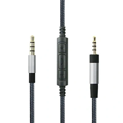 Abbildung von Audio Ersatzkabel mit integriertem Mikrofon, Lautstärkeregler, kompatibel Sennheiser PXC550, PXC480 Kopfhörern, Audiokabel, Samsung Galaxy, Huawei, Android