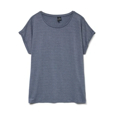 Abbildung von Vero Moda Rundhalsshirt »VMLAVA PLAIN SS TOP LUREX STRIPE«