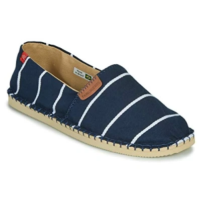 Abbildung von Havaianas Origine Stripes Espadrille Wedge Sandale, Marineblau, 5 UK (37 EU)