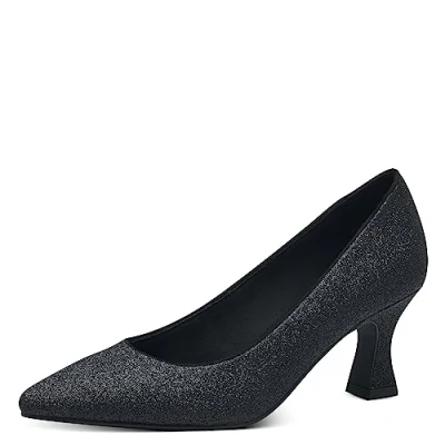 Abbildung von MARCO TOZZI by Guido Maria Kretschmer Damen Pumps Kleiner Absatz Glitzer, Schwarz (Black Metallic), 37