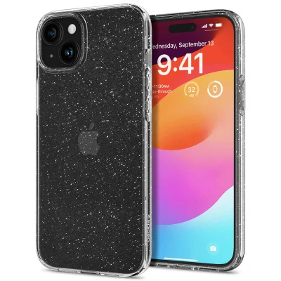 Abbildung von Apple iPhone 15 Hülle Silikon Spigen Soft Case/Backcover Handyhülle Transparent