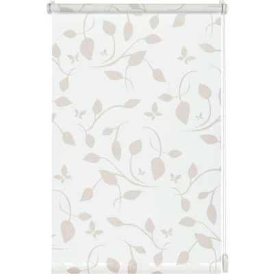 Abbildung von GARDINIA EASYFIX Dekor Scandinavian Rollo ohne Bohren, Zum Kleben oder Klemmen, Blickdicht, Lichtdurchlässig, Weiß/Natur, 80 x 210 cm