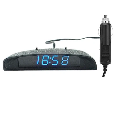 Abbildung von PolarLander 12V 3 In 1 Digital LED Auto Uhr Thermometer Voltmeter Spannung Temperatur Monitor