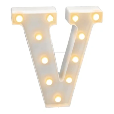 Abbildung von JANDEI Warmes Licht LED Zahlen und Buchstaben für Dekoration Atmosphäre, leuchtendes Herz, Nachtlichter, Geburtstage, Hochzeiten, Schaufenster. Sie funktionieren mit AA Batterien (V)