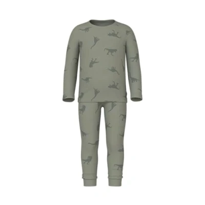 Abbildung von Name it Nmmnightset DINO Nachtwäsche Set für Kinder, Größe: 110/116, Agave green
