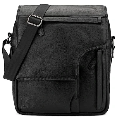 Abbildung von LEABAGS Leder Umhängetasche Herren &amp; Damen I Echtleder Laptoptasche bis 13 Zoll Messenger Bag mit Schultergurt Schultertasche Arbeitstasche Tragetasche Handtasche Nappa Schwarz