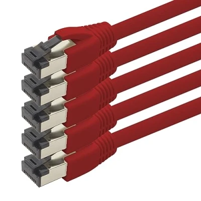 Abbildung von 1aTTack.de 1m Cat 8 Netzwerkkabel CAT8 Kabel Rot 5 Stück Cat.8 Lan 2000 Mhz 40 Gbit s 40GBase T Poe+ Patchkabel Ethernetkabel LSZH x 1 Meter