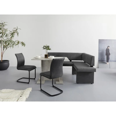 Abbildung von Apollo 2er Set Esszimmerstuhl,Schwingstuhl Pia, Microfaser Anthrazit, Vierkantgestell Schwarz, ergonomische Lehne