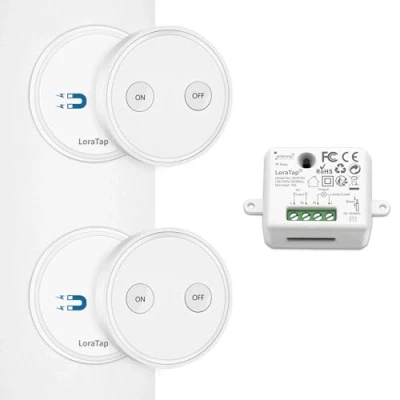 Abbildung von Lichtschalter Funkschalter Set mit Fernbedienung (zwei Fernbedienungen einem Empfänger)
