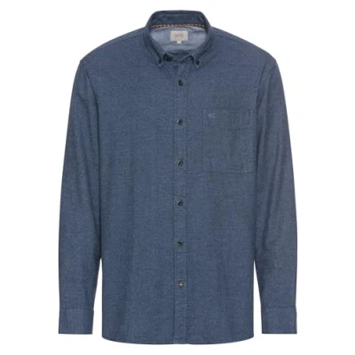 Abbildung von camel active Langarm MIT Schlaufe Hemd, Herren, Größe: Large, Night blue