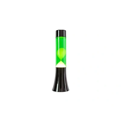 Abbildung von FISURA Grüne Lavalampe. 30 cm große Lavalampe mit schwarzem Sockel, grüner Flüssigkeit und gelber Lava. Lampe Entspannungseffekt. 9x9x30