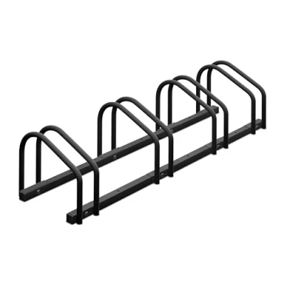 Abbildung von Relaxdays Fahrradständer, für 4 Fahrräder, Stahl Bodenparker, Reifenbreite 60mm, Abstellständer, Fahrradstand, anthrazit