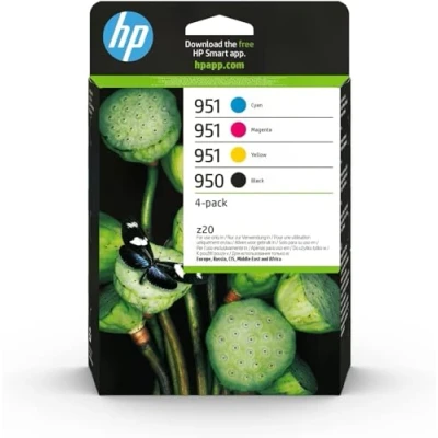 Abbildung von HP 950/951 Packung mit 4 Original Tintenpatronen in Schwarz, Cyan, Magenta und Gelb (6ZC65AE) (Verpackung kann variieren)