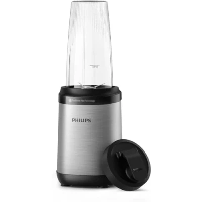 Abbildung von Philips 5000 Series Standmixer Mini Smoothie Maker, Abnehmbare Klingen, 700ml Becher, ProBlend Plus Technologie, Leicht zu reinigen, Elegantes, kompaktes Design. 800Watt Leistung. Silber (HR2764/00)