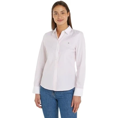 Abbildung von Tommy Hilfiger Damen Hemd Fill A Regular Shirt Langarm, Rosa (Whimsy Pink), 44