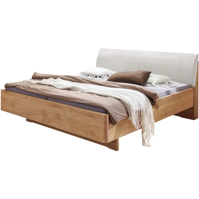 Abbildung von WIEMANN Holzbett »Cardiff, Bettgestell, Bettrahmen, teilmassiv, mit Polsterkopfteil« Belastbarkeit 110/220 Kg, 4 fache höhenverstellbar, MADE IN GERMANY, Fußteil aus Massivholz, verschiedene Größen