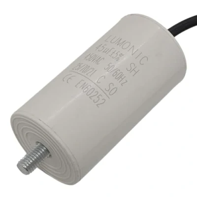 Abbildung von Lumonic Anlaufkondensator 45µF 450V mit Kabel I 45x84mm 45uF Motorkondensator Kunststoffgehäuse Betriebskondensator für Pumpen, Rasenmäher, Werkzeuge