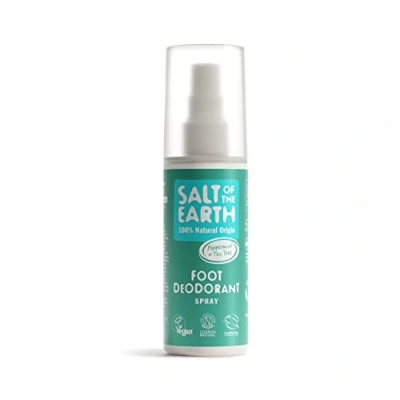 Abbildung von Salt Of the Earth Natural Foot Deodorant Spray, Cooling Menthol, Vegan, Long Lasting Protection, Not Tested on Animals, Paraben Free, Made in UK, Peppermint &amp; Tea Tree, 100 ml