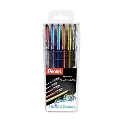 Abbildung von Pentel Gel Tintenroller, Metallic, irisierend, 1 mm Pochette de 6 mehrfarbig