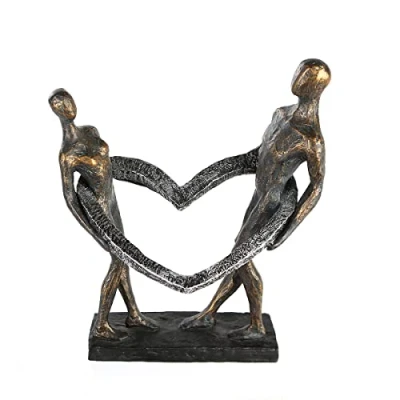 Abbildung von Casablanca Deko Skulptur Figur Connected aus Poly bronzefarbenes Paar H 31 cm